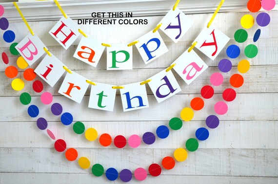Primary Colors Happy Birthday Banner, Primary color Birthday Decorations, Happy Birthday Banner, Rainbow Happy Birthday decorations Il_570xn