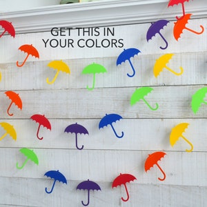 Umbrella Garland: Colorful Cardstock Party Decorations, 10 ft