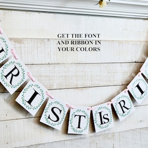 Christ is Risen Easter Banner: Leaf Wreath Design