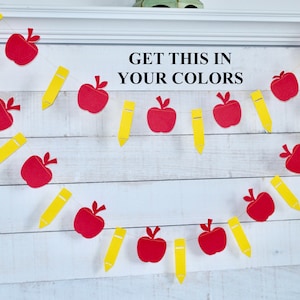 Classroom Decorations, Apple and Crayon, Teacher decorations, School Decor, Kindergarten class decor