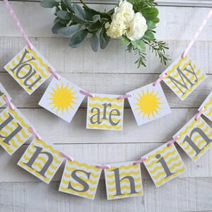 You are my sunshine Banner, You are my sunshine sign, sunshine Baby Shower, Nursery Decor, Sunshine Baby Shower Decoration image 5