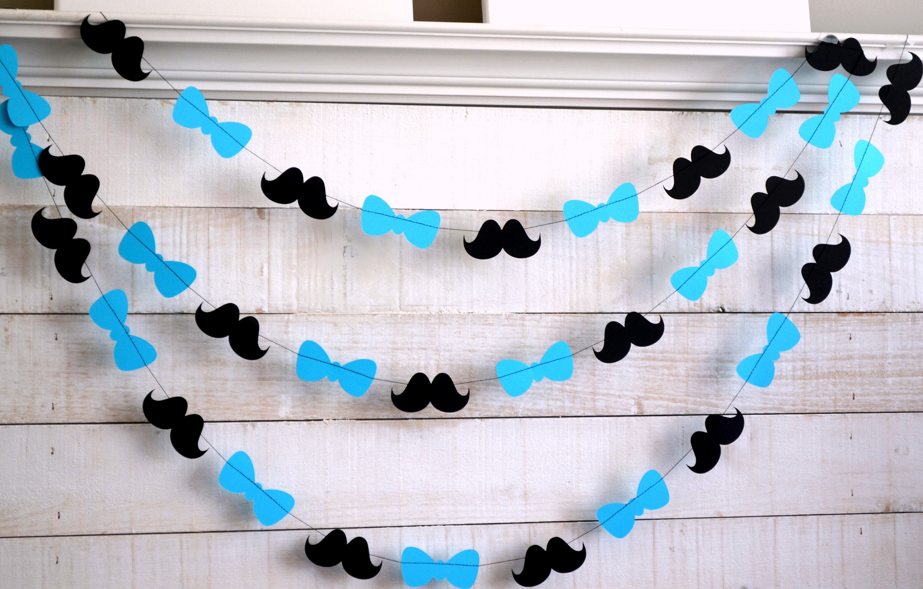 Bowtie and mustache baby shower garland 1st birthday decor Etsy
