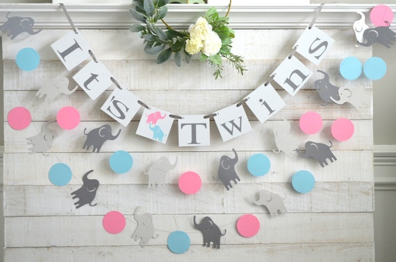 Twin baby hotsell shower decorations uk