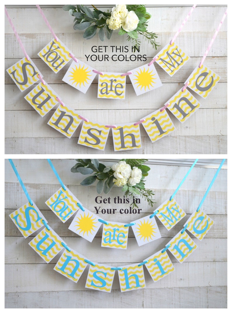 You are my sunshine Banner, You are my sunshine sign, sunshine Baby Shower, Nursery Decor, Sunshine Baby Shower Decoration image 1