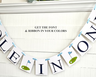 Hole In One Banner: Golf 1st Birthday Party Decorations