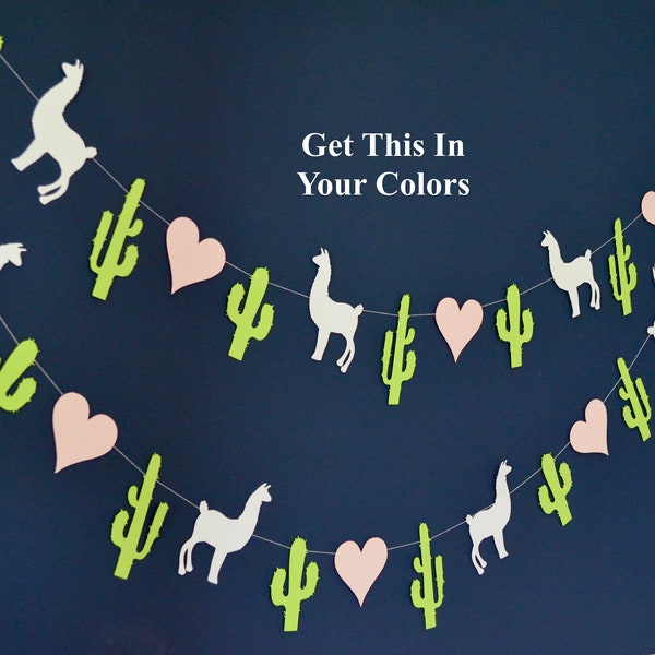 Llama Cactus Garland: Baby Shower Nursery Decor