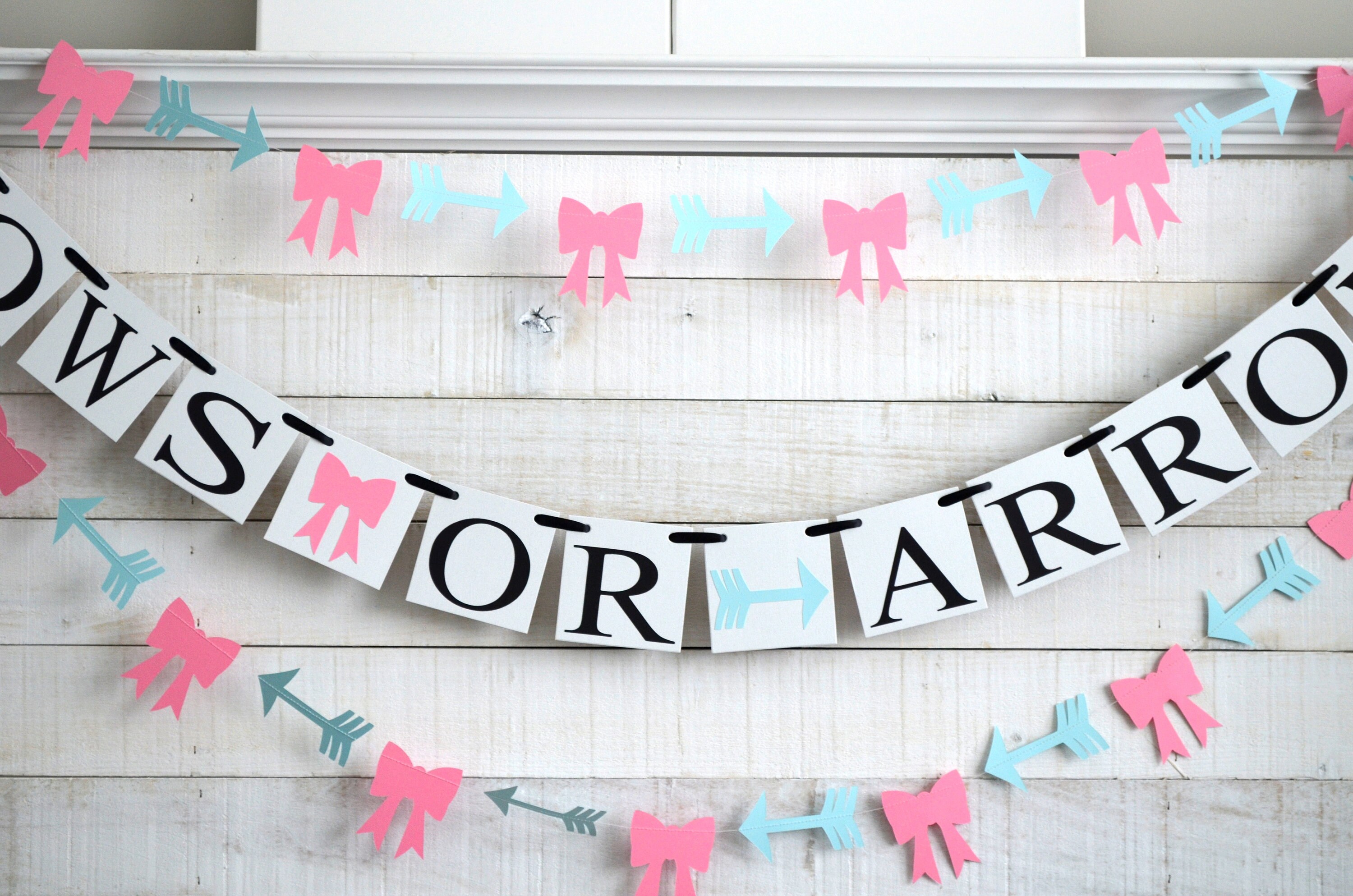 Bows or Arrows Gender Reveal Bows or Arrows Banner Gender Etsy