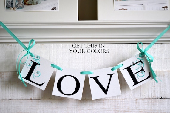 Love Banner, Wedding banners, Bridal shower banner, Love Backdrop, LOVE Shabby Chic Wedding Banner, Engagement Photo Prop Il_570xn