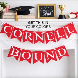 College Bound Banner: Personalized name School Colors Graduation Decor