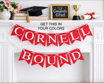 College Bound Banner: Personalisierte Name Schulfarben Abschluss Dekor