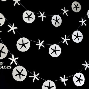 Under the Sea Garland, Sand Dollar & Starfish Party Decorations, Sea Party Decorations Nautical neutral party decor