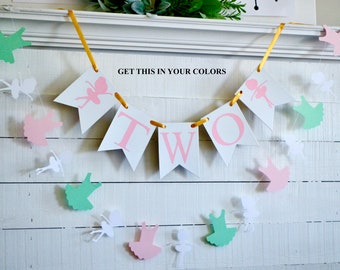 Tutu Two Birthday Banner, Ballerina Party Garland