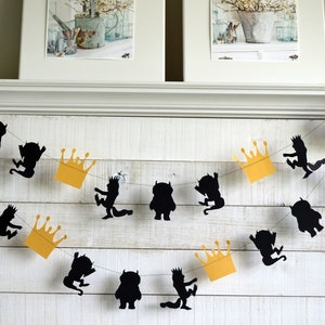 Wild Things Party Garland, Wild rumpus decorations, Wild one party decorations, Wild one decorations, monster and crown image 1