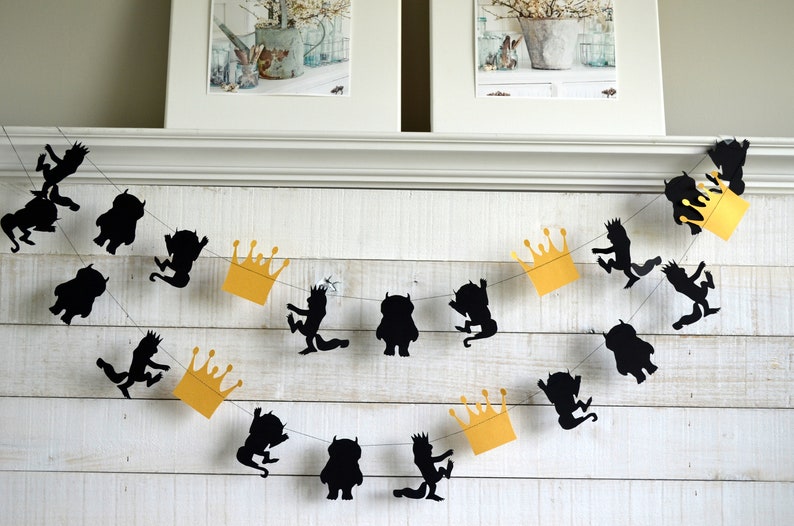 Wild Things Party Garland, Wild rumpus decorations, Wild one party decorations, Wild one decorations, monster and crown image 1