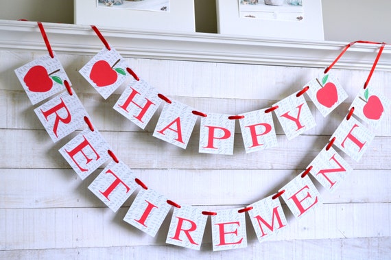 Teacher Retirement Banner Teacher Retirement Decorations Happy