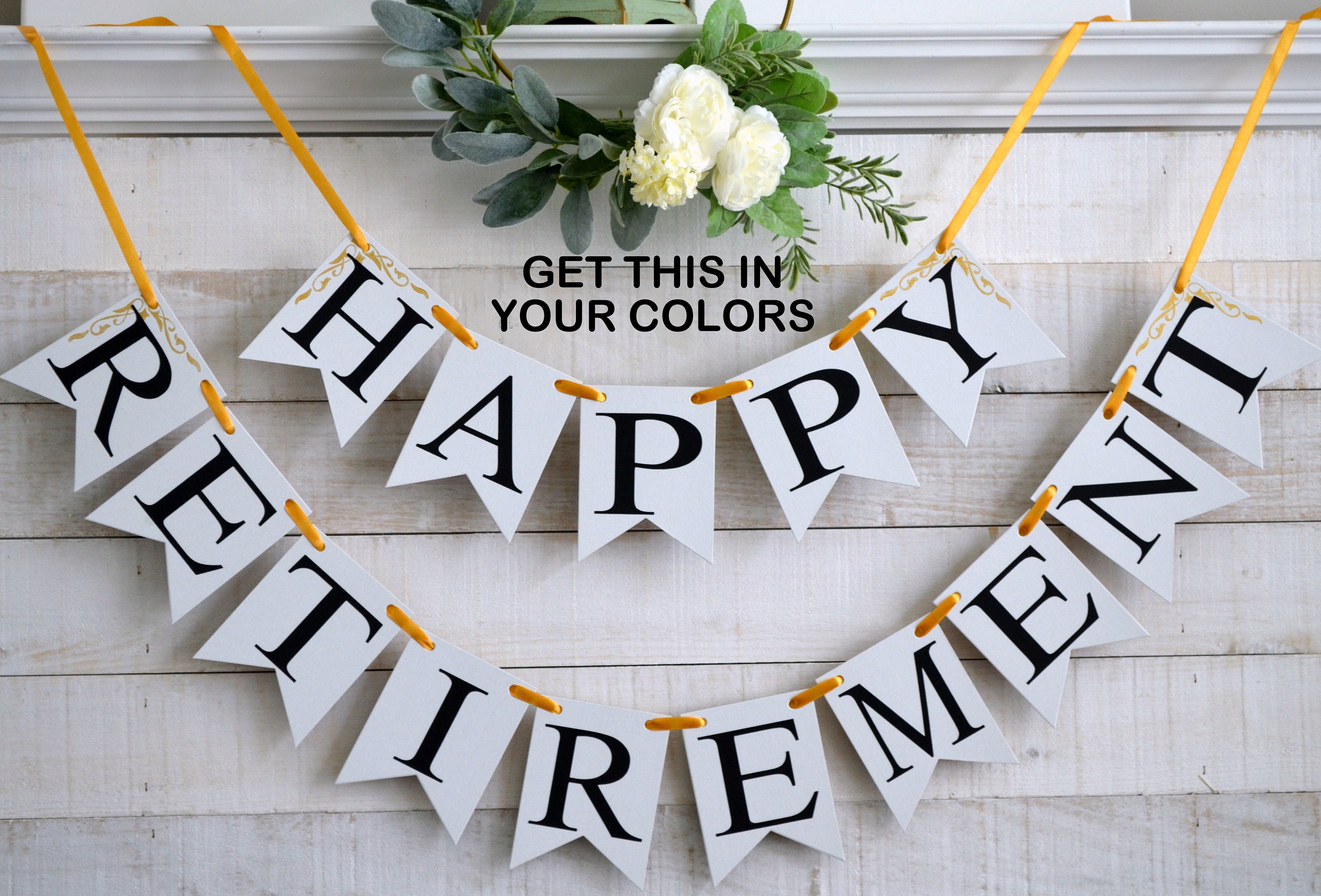 Happy Retirement Banner Retirement Sign Retirement Decor Etsy Uk