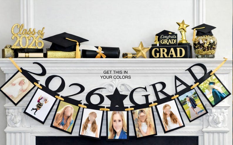 2026 Graduation Photo Banner, DIY Keepsake, Grad Party Decoration image 3