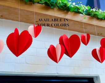 Valentines Day Decorations, Valentines 1st birthday,  Red and Pink 3D Heart Backdrop,  Photo Prop, Little Sweetheart decorations,