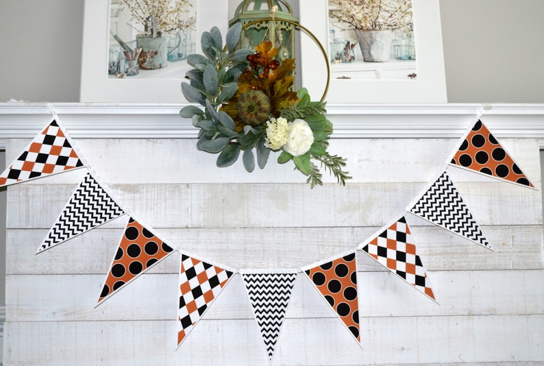 Halloween Garland Halloween Mantle Decorations, Halloween Banner Halloween Bunting