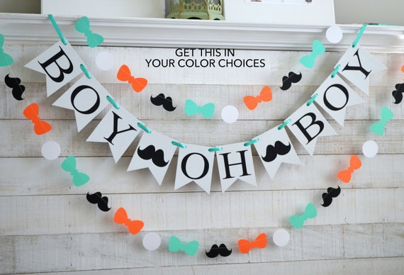 Baby Boy Banner, Baby Boy Bunting, Boy Oh Boy, Baby Shower Decor, Rustic, Pregnancy Photo Prop, Gender Reveal, Oh Boy Banner Il_570xn