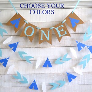 Tribal First Birthday Banner: High Chair Decor with Teepees