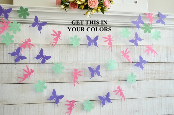 Fairy Theme birthday party decor, woodland fairy, fairy decorations, fairy birthday, fairy flower butterfly decor Il_570xn
