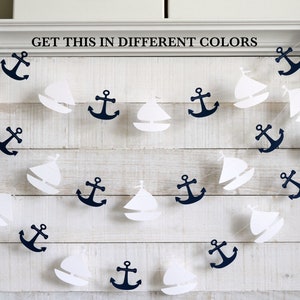 Sailboat and anchor garland, anchor garland, sailboat garland, nursery decorations, baby shower, nautical baby shower, nautical bridal