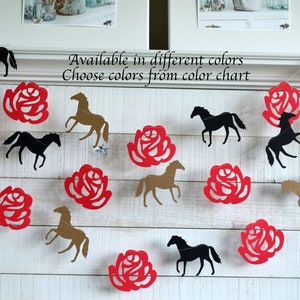 Kentucky Derby Banner, Horse & Rose Garland, Derby Party Decorations, Cowgirl Birthday