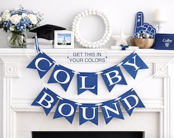Personalized College Bound Banner: Graduation Party Decor - Customized wording and colors
