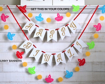 Happy Diwali Banner: Gold Font, Hindu Festival Decor