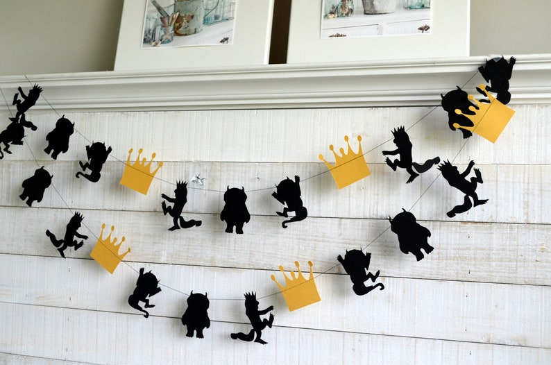 Wild Things Party Garland, Wild rumpus decorations, Wild one party decorations, Wild one decorations, monster and crown image 3