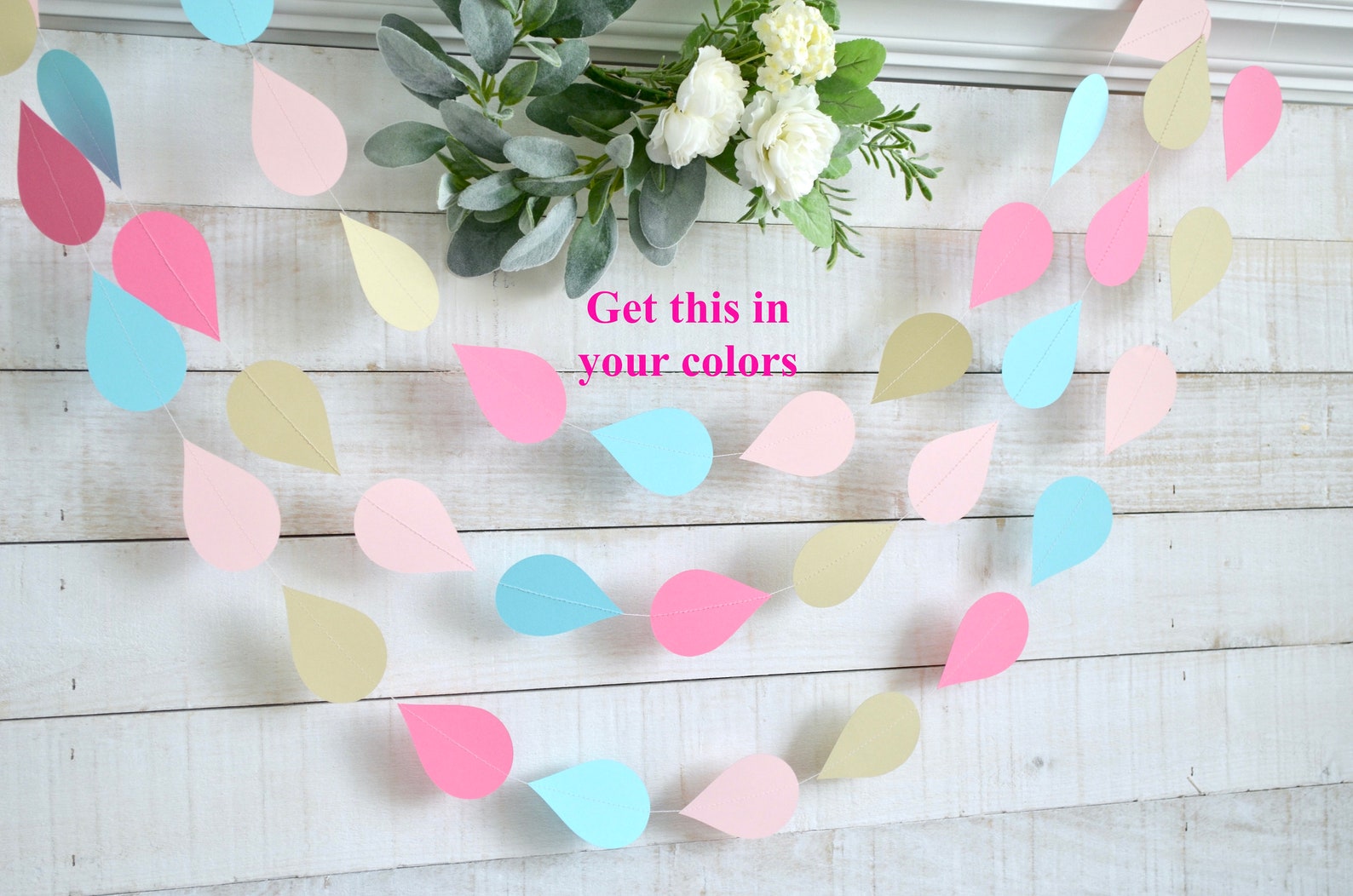 Raindrop Baby Sprinkle Decorations Raindrop Garland Hanging Etsy