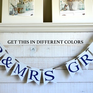 Mr and Mrs Banner, Customized Mr and Mrs name banner, Wedding Banner, Photo prop, Mr and Mrs Table banner, name banner