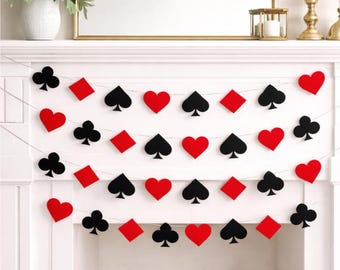 Playing Cards Garland, Casino Party Banner,  Poker, Euchre, Casino, Game Night