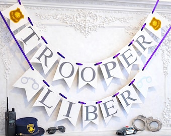 Custom State Trooper Name Banner: Police Graduation Decor, Law Enforcement Party Supplies