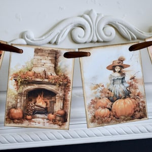 Autumn Hearth Banner: Rustic Fall Mantel Garland