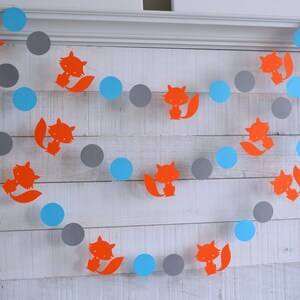 Fox garland, woodland party decor, fox wall decor, woodland garland, fox, nursery decor, woodland nursery, woodland, nature, fox baby shower image 3