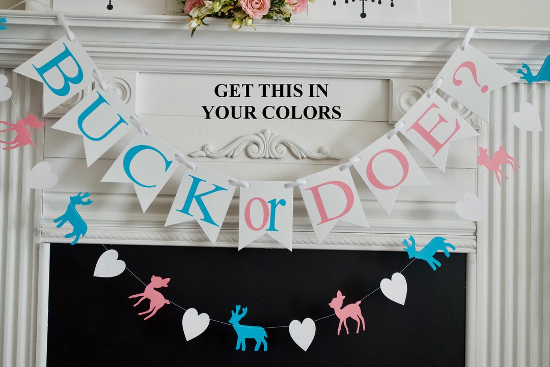Buck Or Doe Gender Reveal Party Kit - Complete Decorations Set With Balloons & Banner