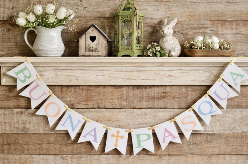 Buona Pasqua Banner: Italian Easter Decorations image 1
