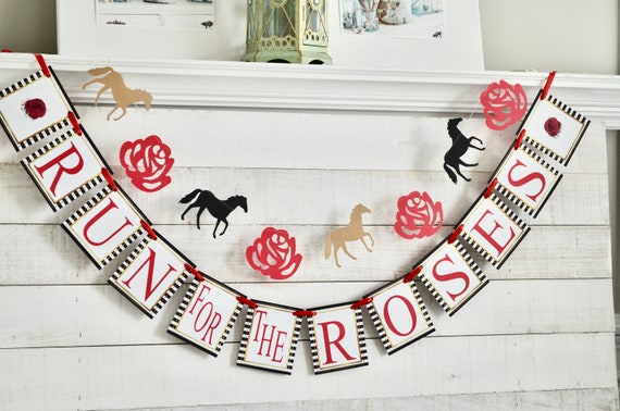 Run For The Roses Banner Kentucky Derby Decorations Kentucky