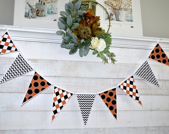 Halloween Cardstock Banner: Pennant Garland, Mantle Decoration