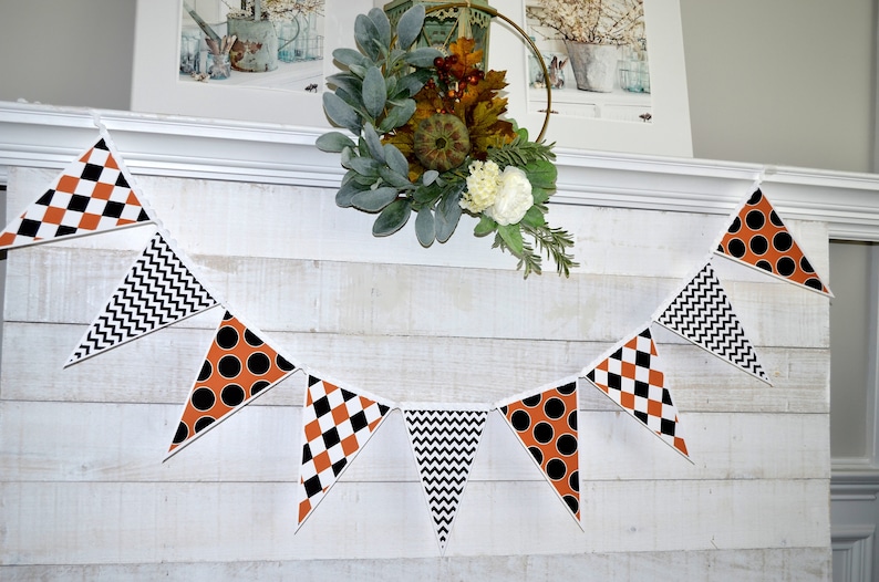 Halloween Garland Halloween Mantle Decorations, Halloween Banner Halloween Bunting