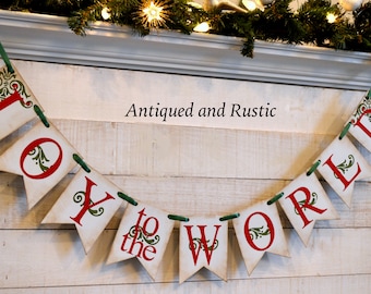 Joy to the World banner, JOY to the WORLD Christmas Banner, Christmas Sign, Joy to the World Sign, Christmas Decoration, Religious