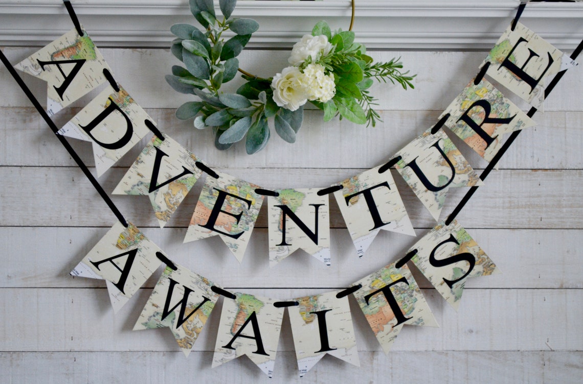 Adventure Awaits Banner Baby Shower Banner Welcome to the - Etsy