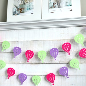 Hot Air Balloon garland, air balloon decorations, baby shower decor, hot air balloon nursery mobile, mobile, balloon mobile