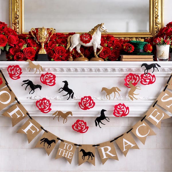 Off to the Races: Kentucky Derby Banner, Horse Racing Party Decor