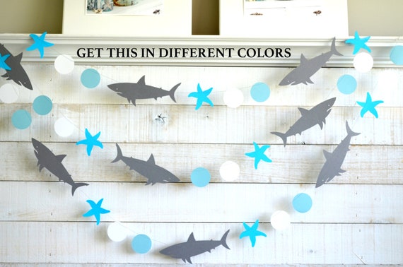 Shark Birthday Party Decorations Shark Garland Shark Banner