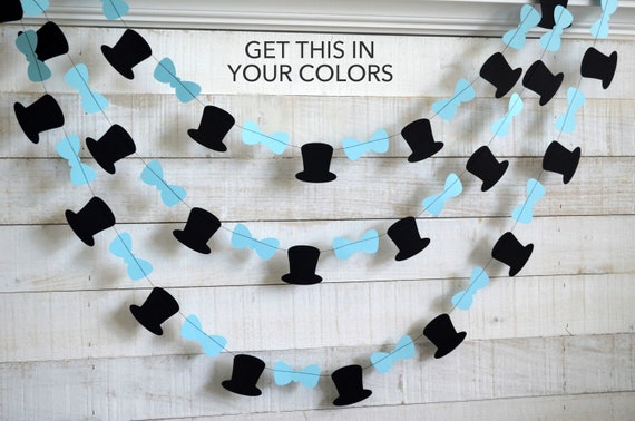 Magician hat, top hat, baby shower decorations, ties and hats, bowtie and hat, baby shower, baby boy, shower banner Il_570xn