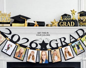 2026 Graduation Photo Banner, DIY Keepsake, Grad Party Decoration