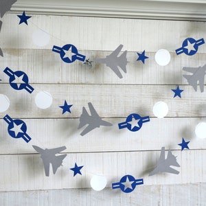 Air Force Party Garland: Jet, Roundel & Star Decorations